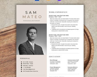 resume bundle canva | 1 + 2 Page Resume | Minimalist Design with Cover Letter and Photo