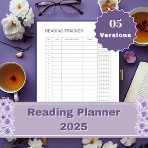 Reading Planner 2025 | Reading Challenge Tracker | Book review log | Books to Read List | Instant Download | Editable Templates