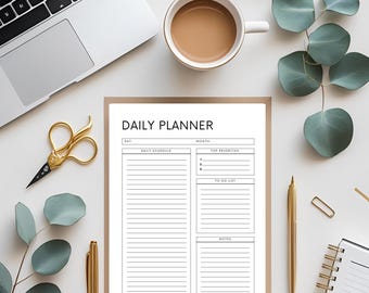Daily Work Planner Printable | Habit & Task Tracker | Undated Pdf ...