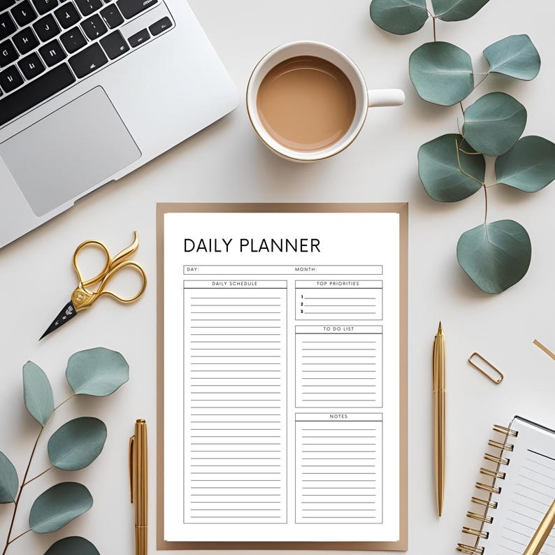 Daily Work Planner Printable | Habit & Task Tracker | Undated Pdf ...