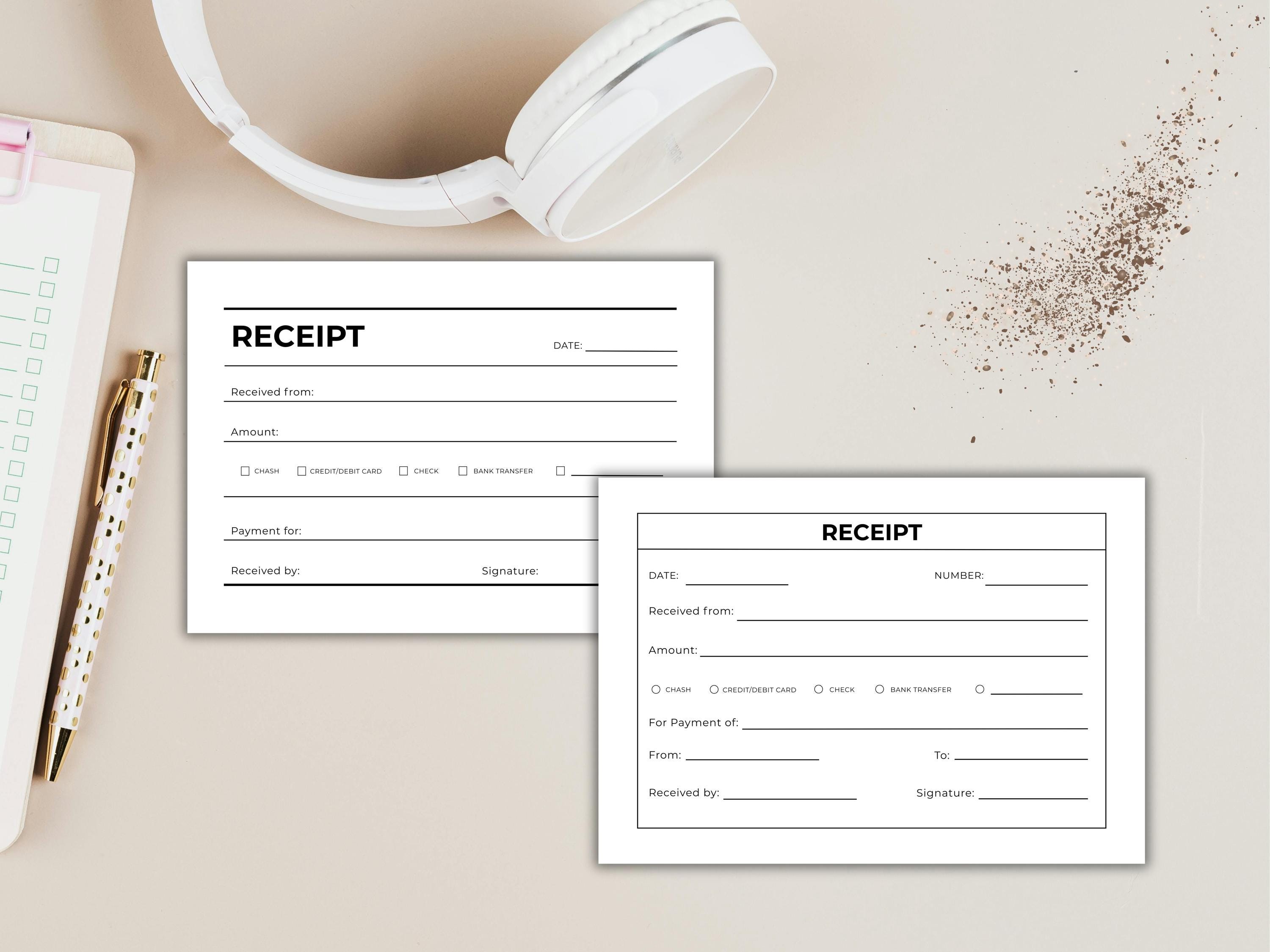 Simple Receipt Template | Editable Receipt Bundle | Handmade Business ...