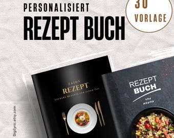 Rezeptbuch Personalisiert | Rezeptbuch Vorlage | GoodNotes Rezept buch Vintage | Kochbuch digital | Rezepte | Sofort Download