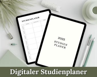 Digitaler Studienplaner | UndatiertPlaner 2025 | Wochenplaner a4 | Schulplaner iPad | In Canva Bearbeitbar | Sofortiger Download