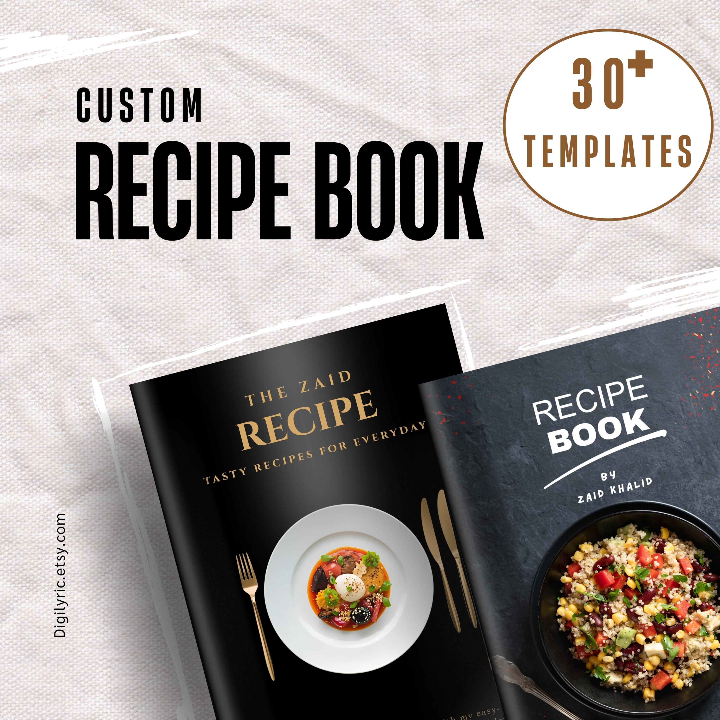 Custom Recipe Book Template | Editable Digital Cookbook | Printable ...