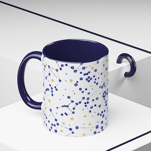 Sternbilder und Sterne Akzent Kaffeetasse - Himmlisches Trinkgeschirr, Galaxie Teetasse, Astronomie Geschenk, Weltraum Küchen Dekor, Einzigartig