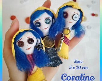Broches en coraline avec boutons originaux et breloque chat, cadeau parfait pour Halloween, épingle gothique, fans de films et de livres