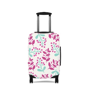 Floral Luggage Cover - Travel in Style, Spring Travel Accessories, Unique Gift for Travelers, Floral Suitcase Protector, Personalized [...]