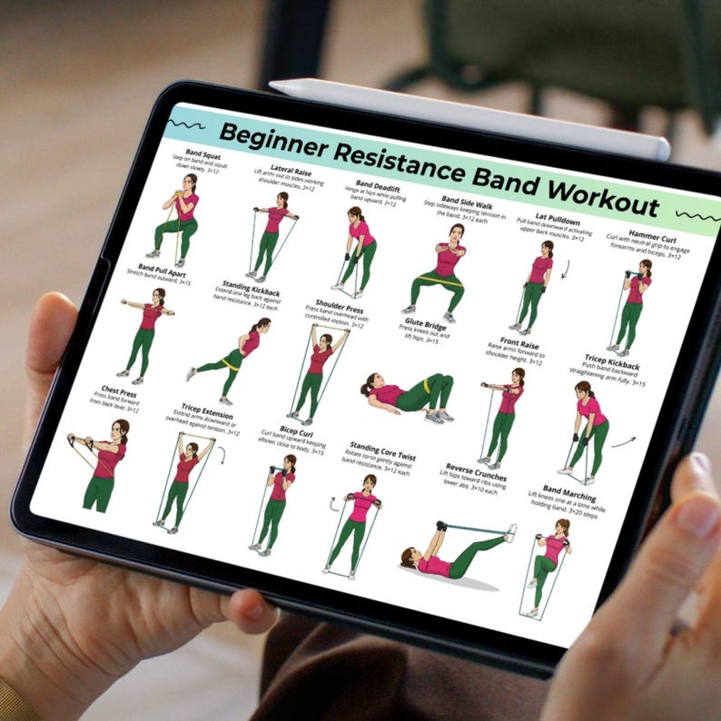 Beginner Resistance Band Workout, Band Exercises for Beginners at Home ...