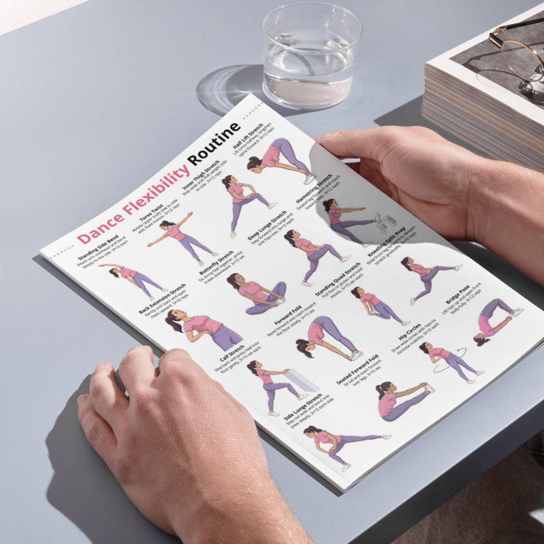 Dance Flexibility Routine, Full Body Stretch, Printable PDF (digital ...