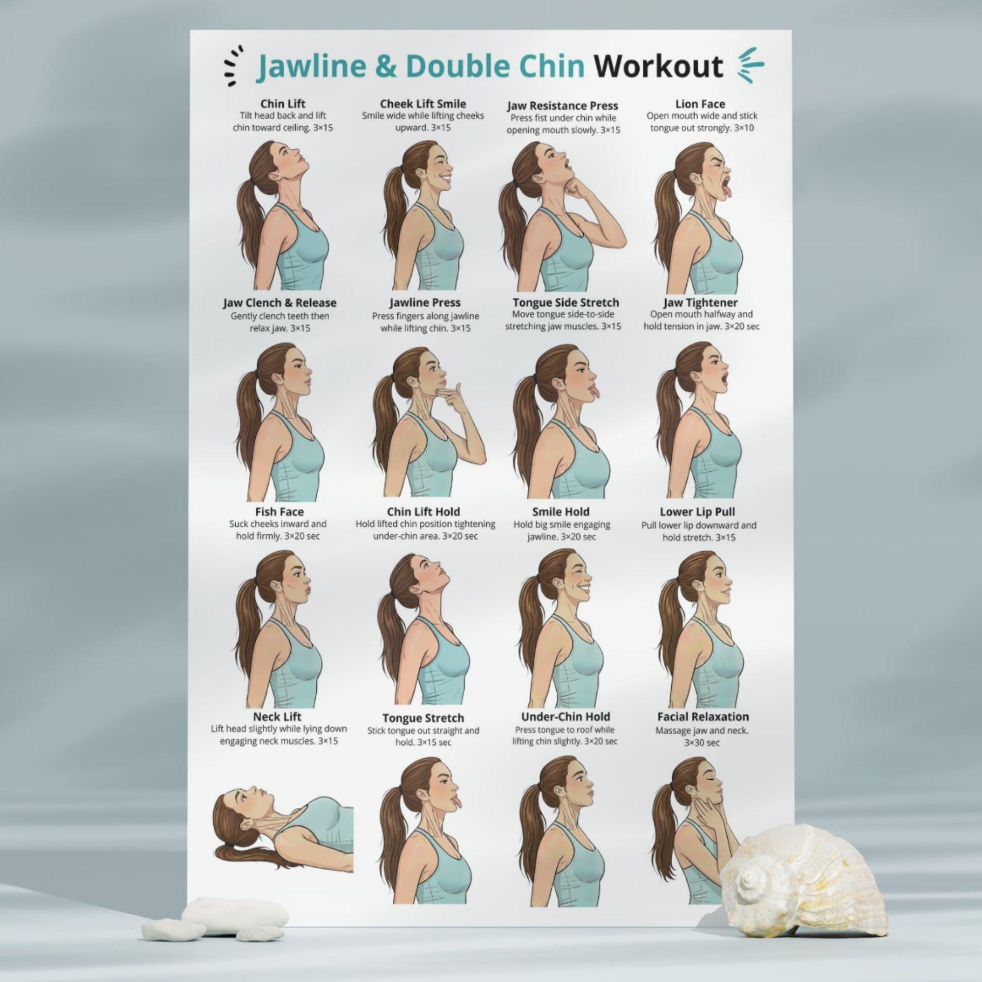 Jawline & Double Chin Exercises, Face Exercises for Jaw and Neck ...