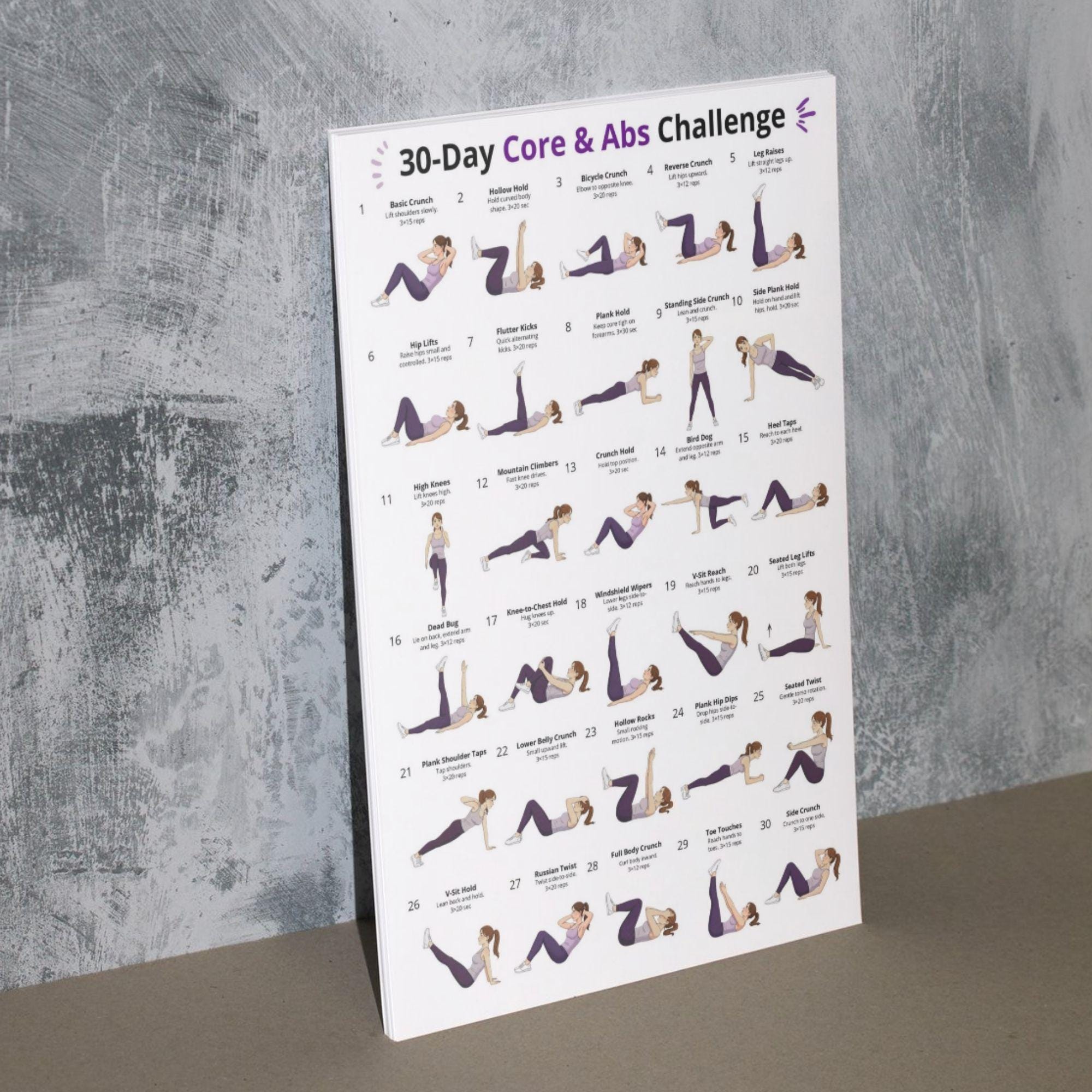 30 Day Ultimate Workout Challenge Printable PDF, Full Body Workout Plan ...