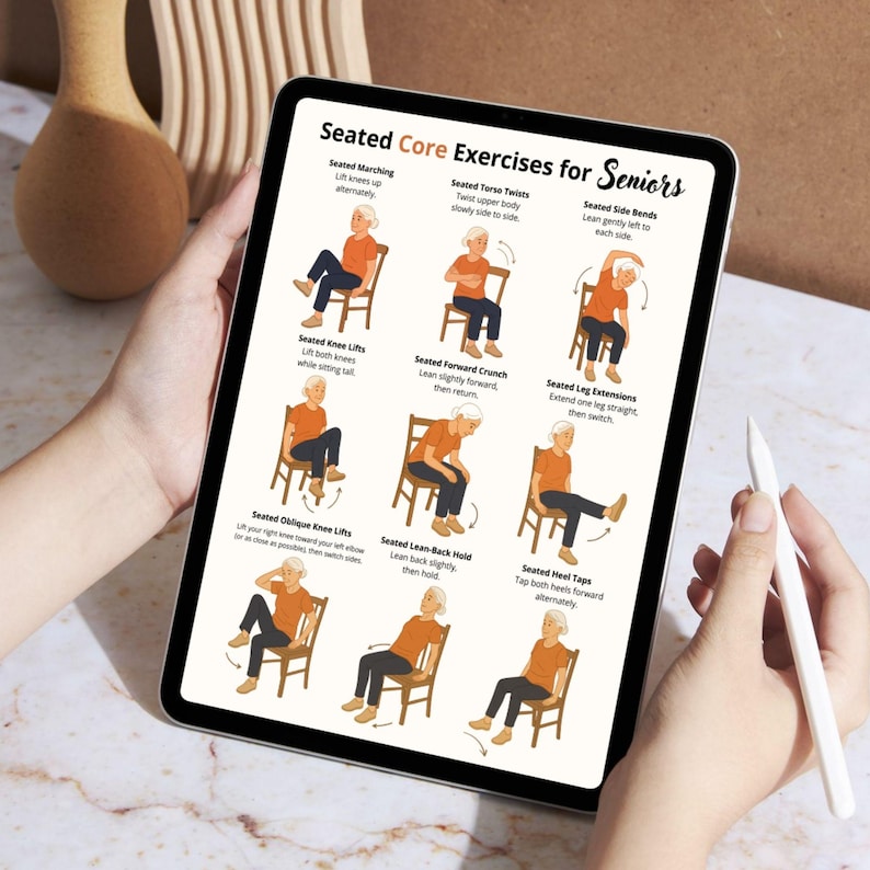 Seated Chair Core Exercises for Seniors – Gentle Chair Core Workout ...