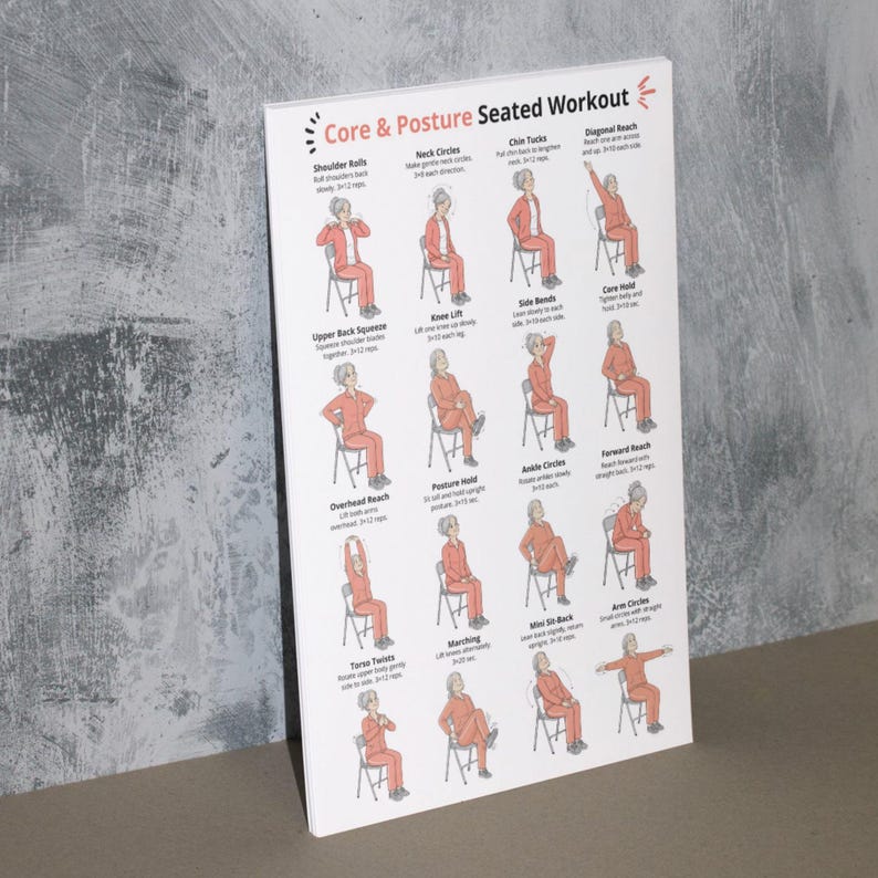 Core & Posture Seated Workout for Seniors, Chair Core Exercises ...
