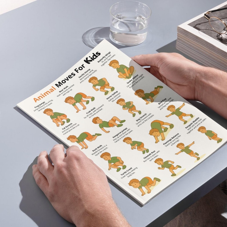Animal Moves for Kids – Fun Exercise Chart With Animal Actions, Active ...