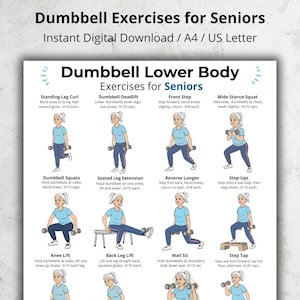 Lower Body Dumbbell Exercises for Seniors | Leg & Glute Dumbbell Workout | Low Impact Seated and Standing Exercises PDF for Older Adults