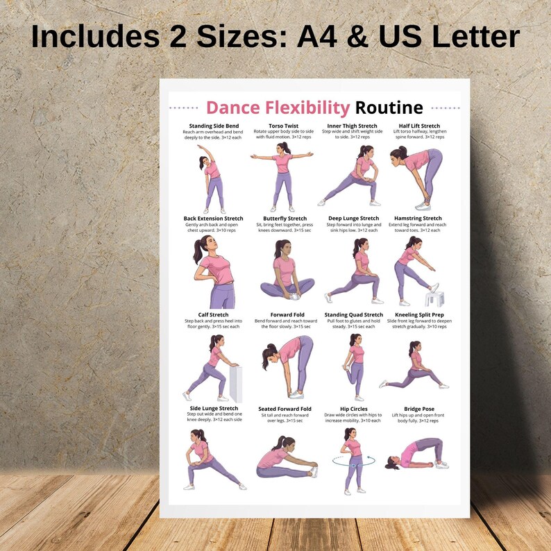 Static Stretch Routine Dance Flexibility Routine, Full Body Stretch, Printable PDF (digital ...