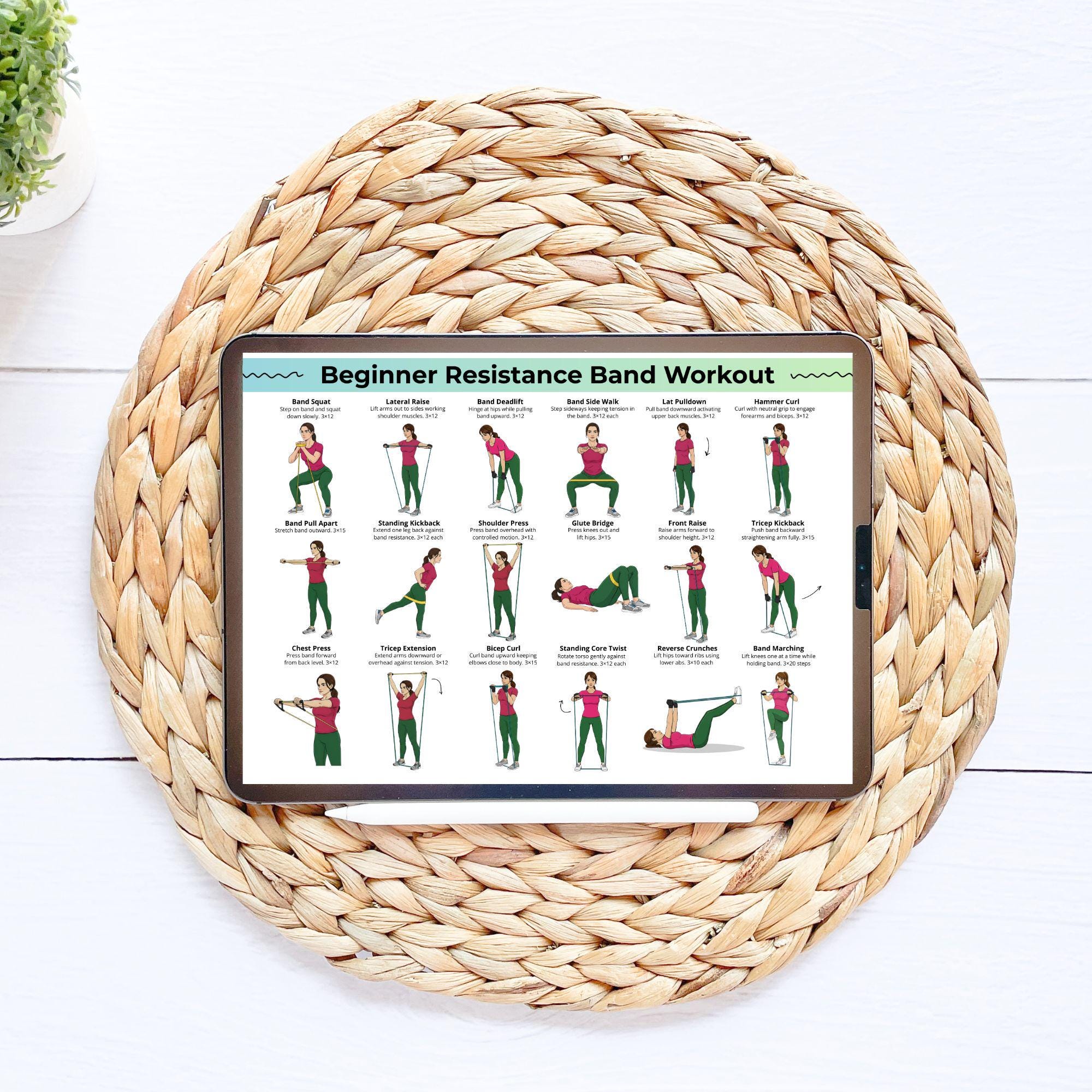 Beginner Resistance Band Workout, Band Exercises for Beginners at Home ...