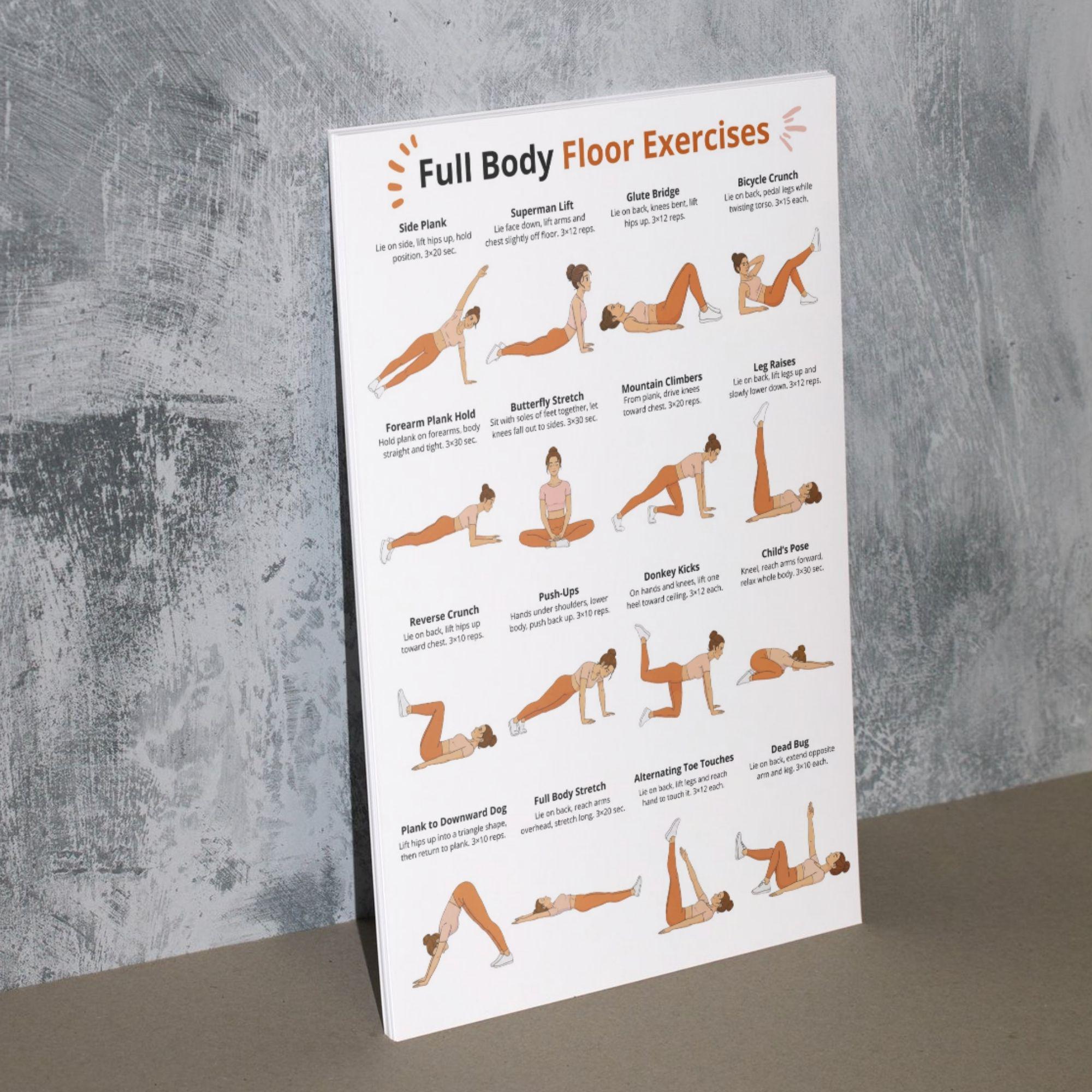Full Body Floor Exercises Printable | Bodyweight Workout Chart | Home ...