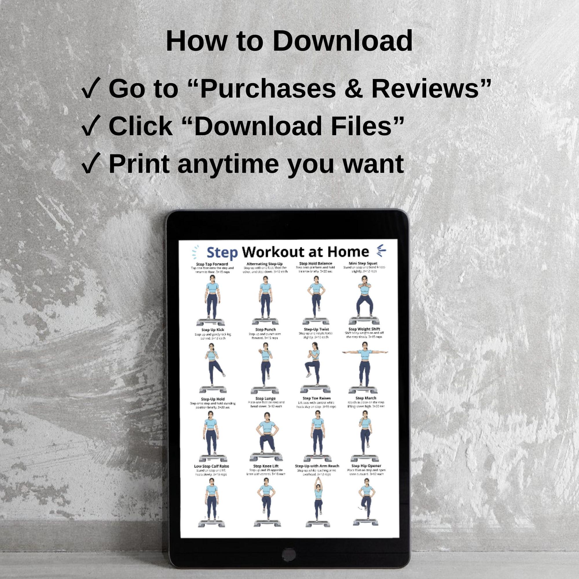 Step Workout, Step Exercises at Home, Aerobic Step Exercises Chart ...