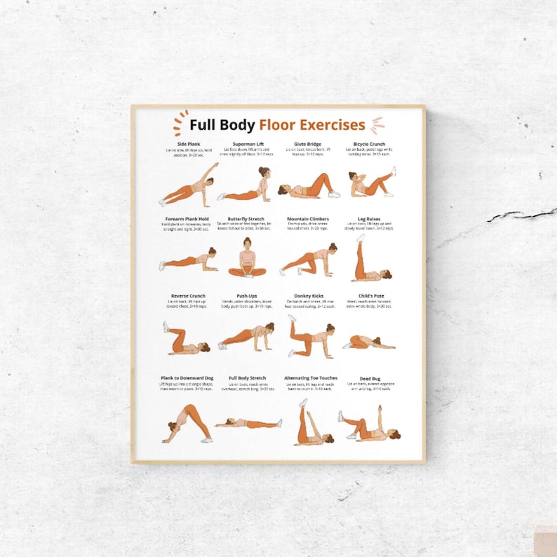 Full Body Floor Exercises Printable | Bodyweight Workout Chart | Home ...