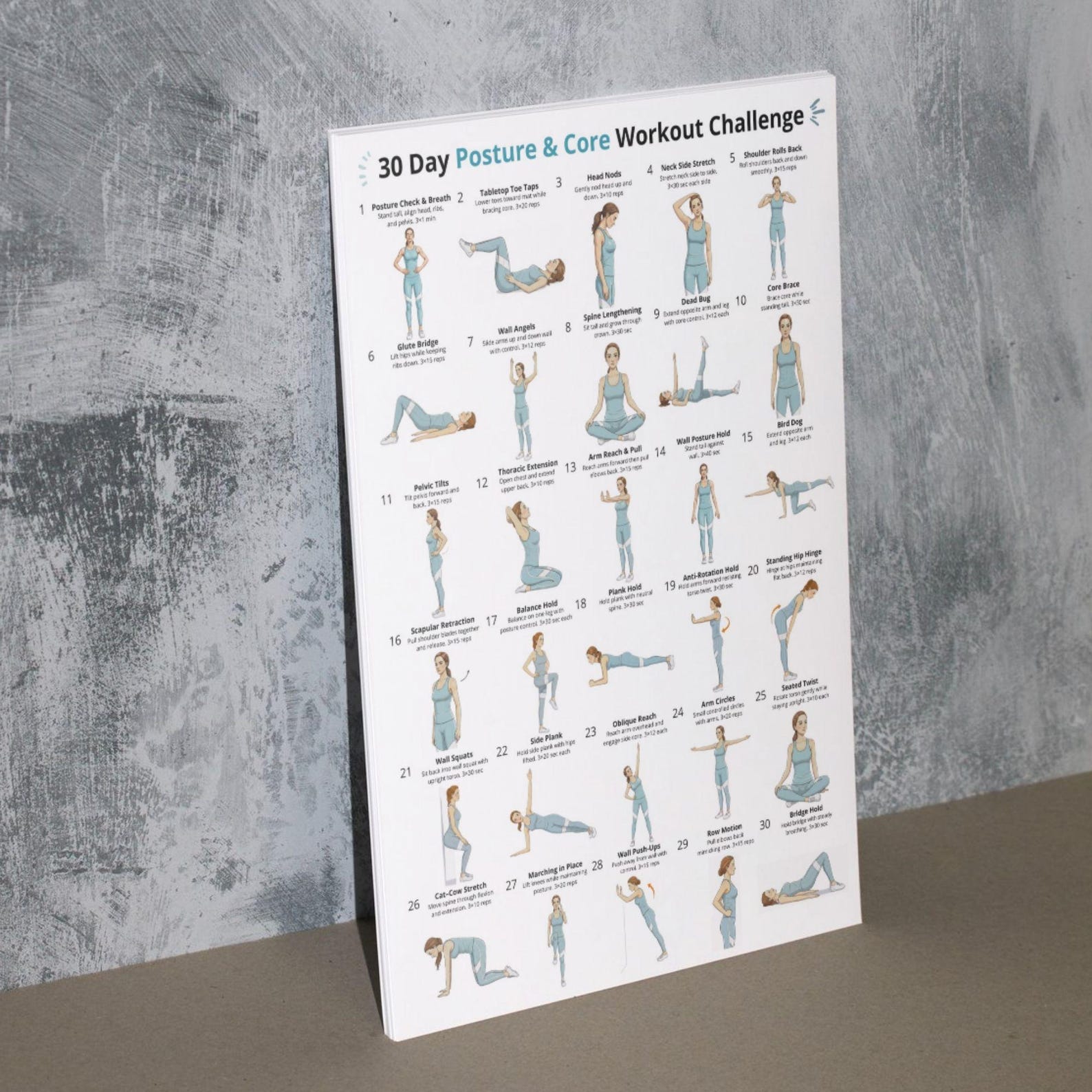30 Day Posture and Core Workout Challenge – Standing Core Exercises ...