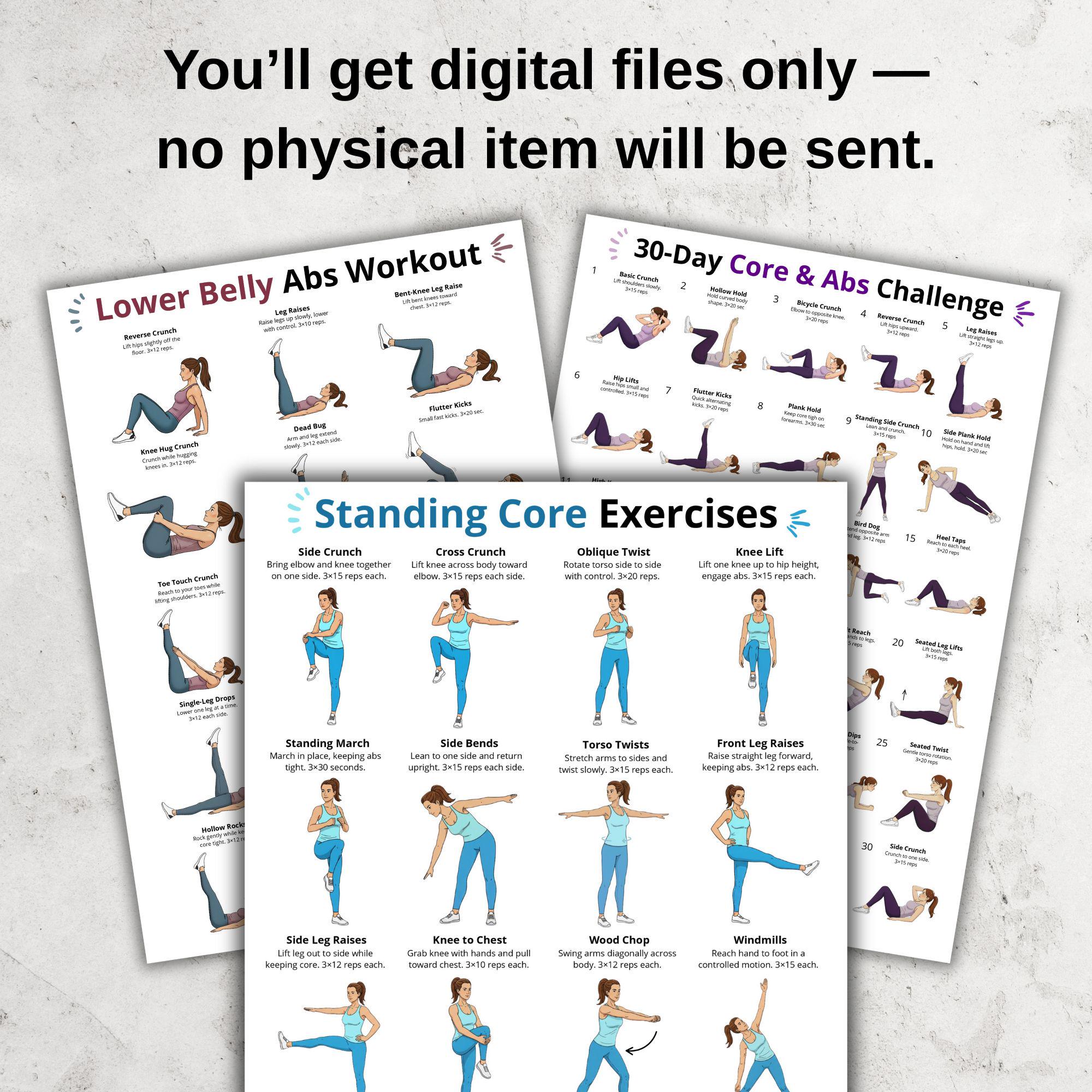 Javorek Abs.pdf Core & Abs Workout Charts Set, Standing Core Exercises, Lower Belly Abs ...