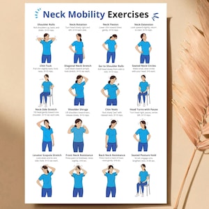 Neck and Shoulder Stretch Chart for Seniors & Desk Workers | Gentle ...
