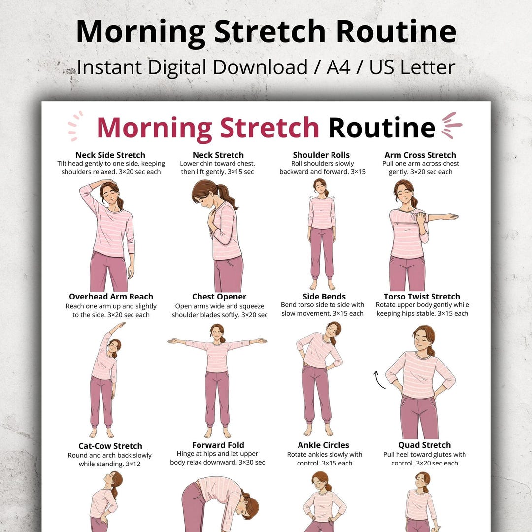 Daily Full Body Stretch Routine Morning Stretch Workout, Full Body Stretching Exercises, Home Standing ...