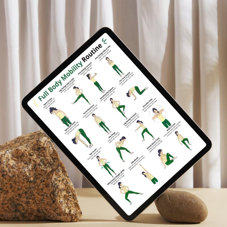 Full Body Mobility Routine Printable Poster Exercises at Home, Joint ...