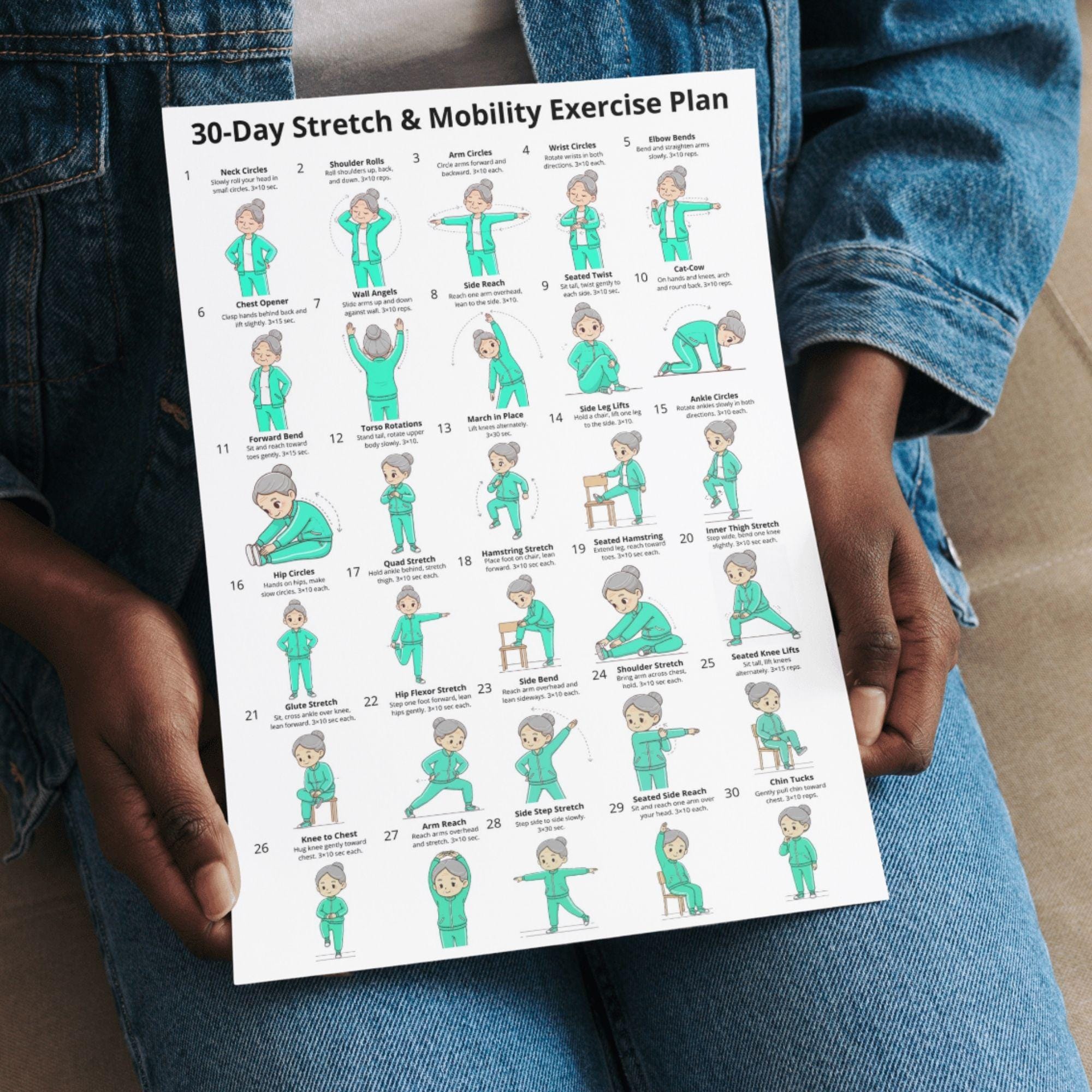 30 Day Stretch & Mobility Exercises for Seniors | Gentle Daily ...
