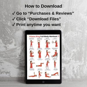 Pilates Ring Full Body Workout Printable Poster, Magic Circle Exercises ...