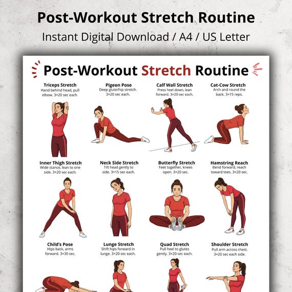 Poster Yoga – Affiche Des Poses D’Étirement 50x70cm – Toile De Qualité, Guide Visuel Pour Maison, Studio, Bureau