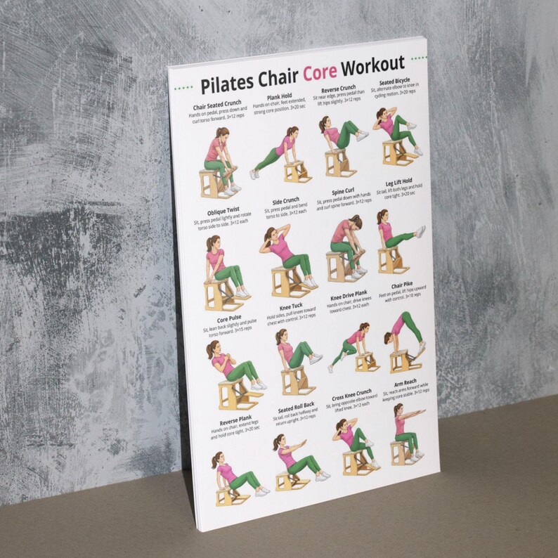 Pilates Chair Class Routine Pilates Chair Core Workout Printable, Pilates Chair Exercises Chart ...