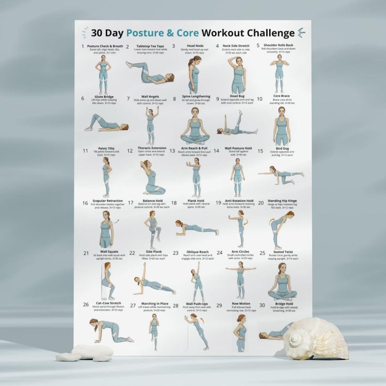 30 Day Posture and Core Workout Challenge – Standing Core Exercises ...