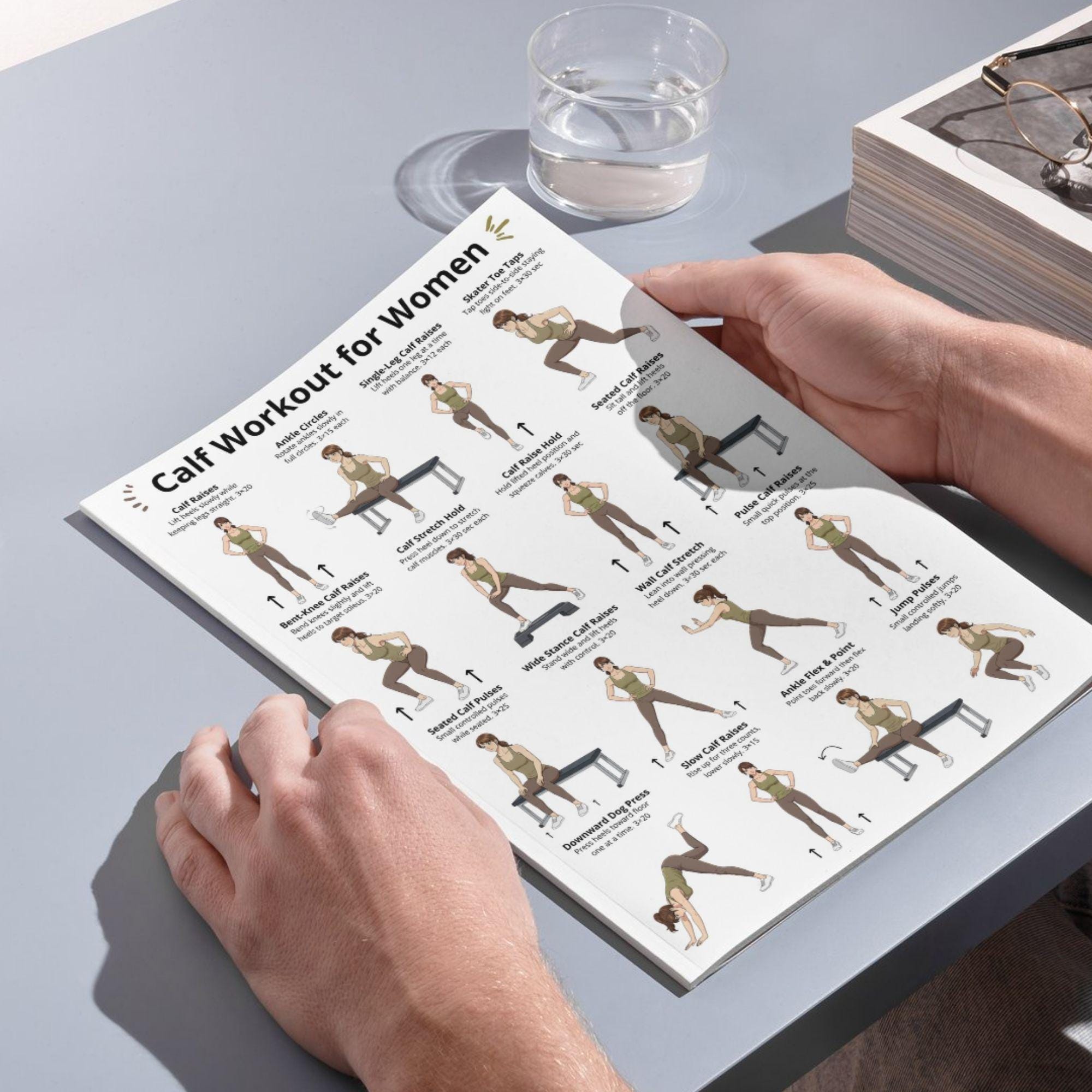Calf Workout for Women, Calf Exercise Chart at Home, Lower Leg ...