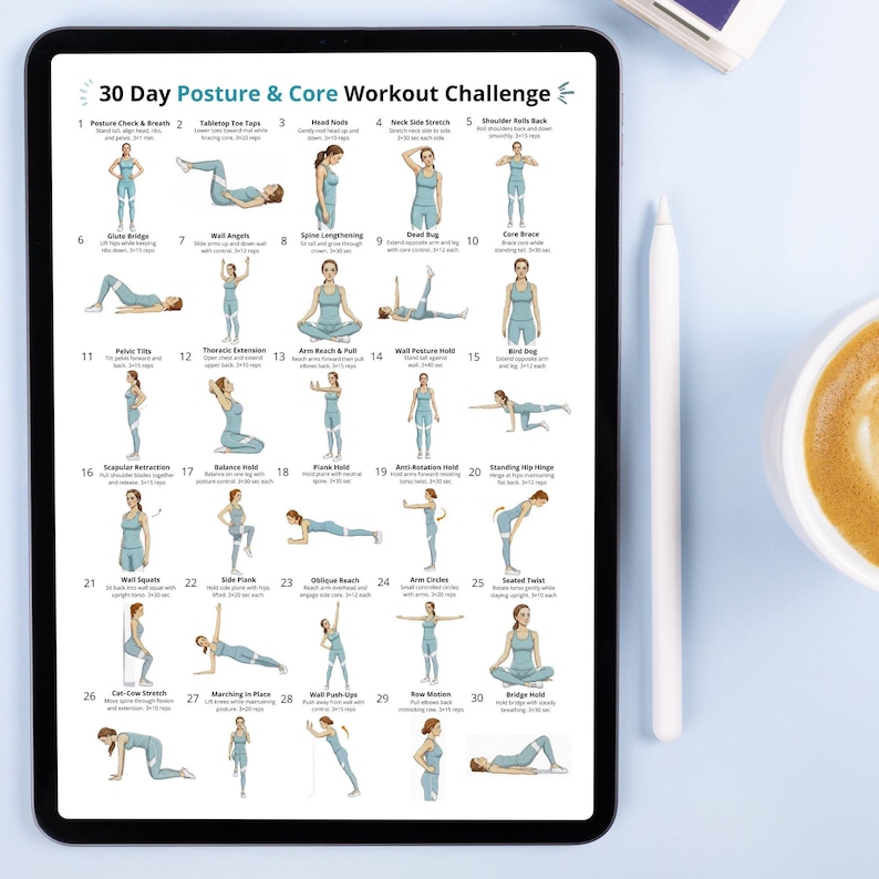 30 Day Posture and Core Workout Challenge – Standing Core Exercises ...