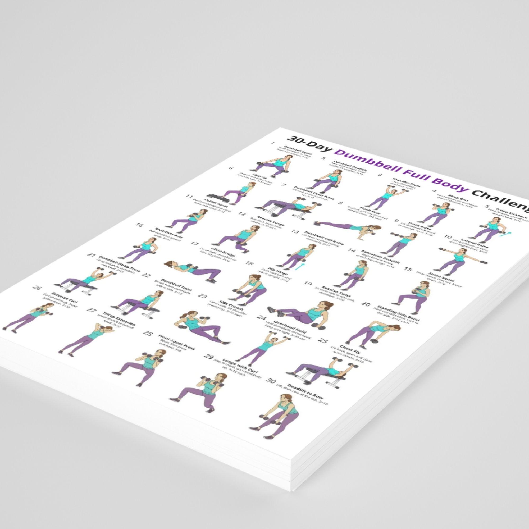 30 Day Ultimate Workout Challenge Printable PDF, Full Body Workout Plan ...