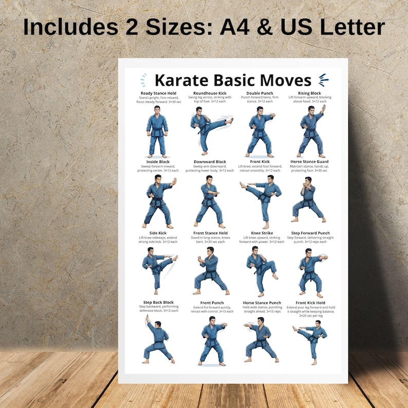 Karate Basic Moves Printable PDF, Karate Techniques for Beginners ...