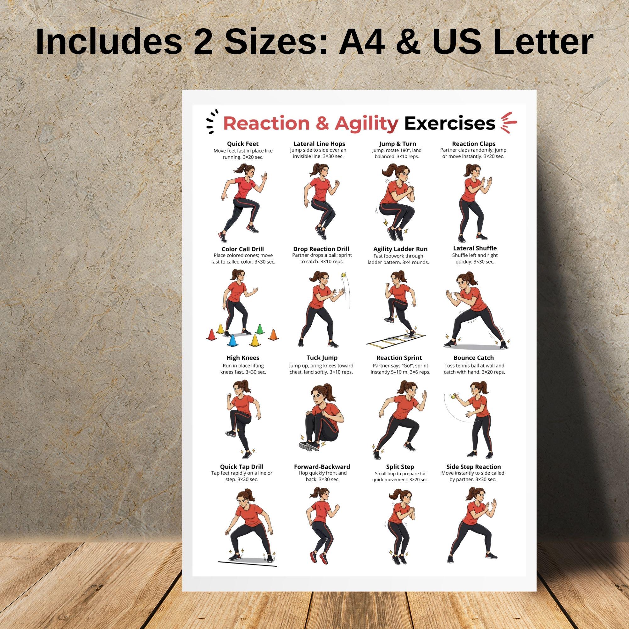 Reaction And Agility Exercises Poster Speed And Coordination Exercises Reaction And Agility Exercises Poster Speed And Coordination Exercises