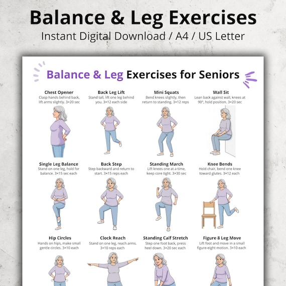 senior leg exercises chart
