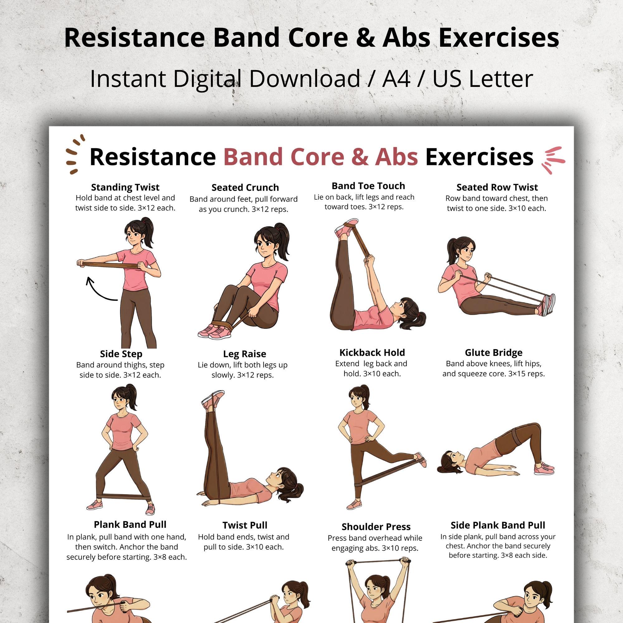 fitness rubber band exercises for abs