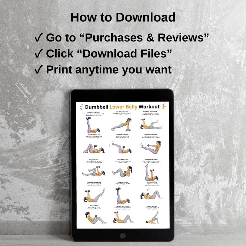 Belly Exercise .pdf Dumbbell Lower Belly Workout Poster PDF, Lower Abs Dumbbell Exercise ...