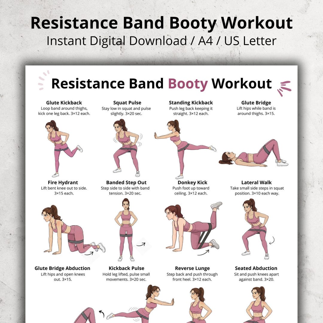 Resistance Band Glute Leg Workout for Women Lower Body