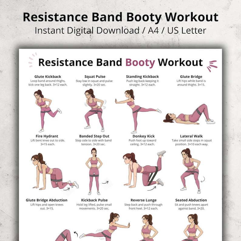 Resistance Band Glute & Leg Workout for Women | Lower Body Resistance ...