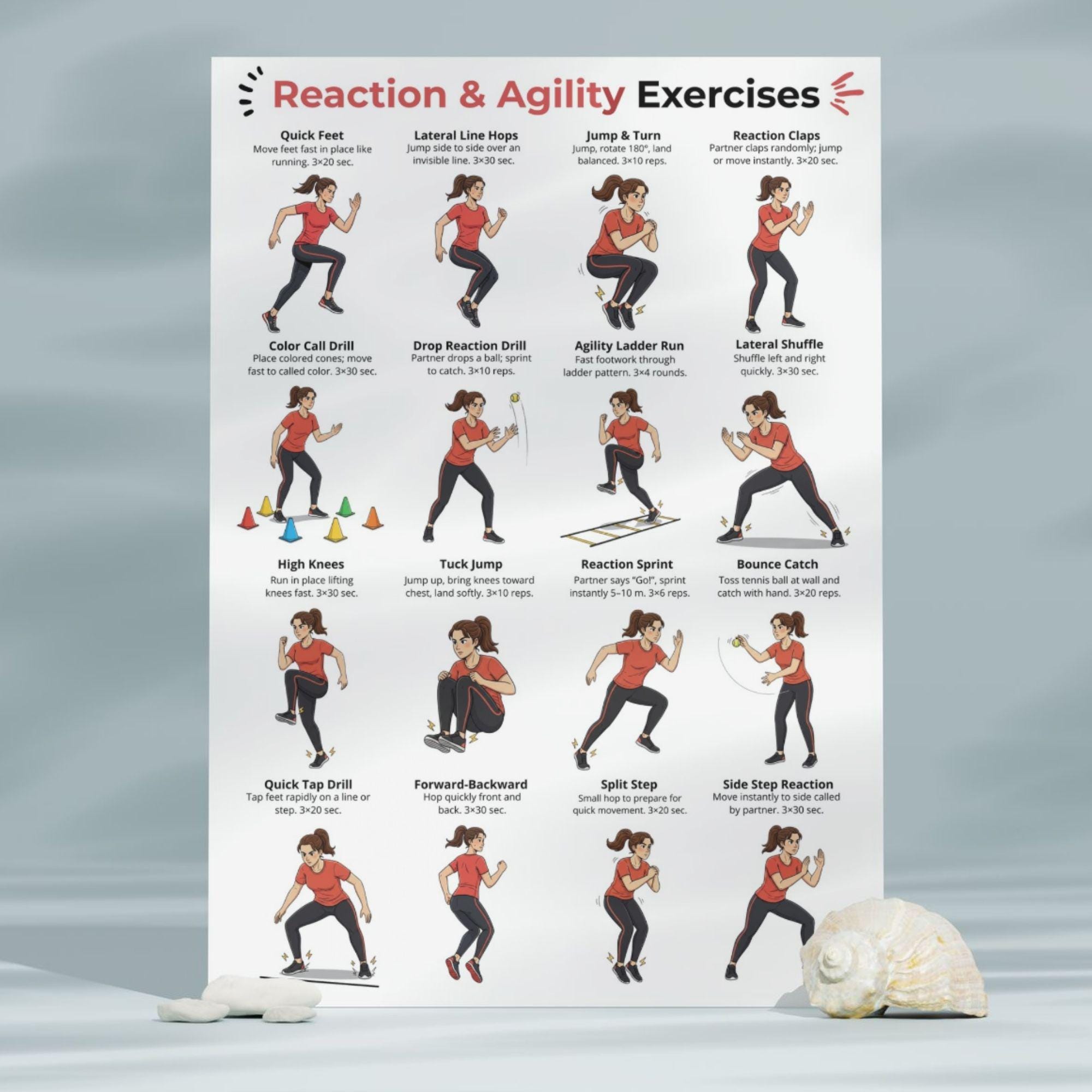 Reaction And Agility Exercises Poster Speed And Coordination Exercises Reaction And Agility Exercises Poster Speed And Coordination Exercises