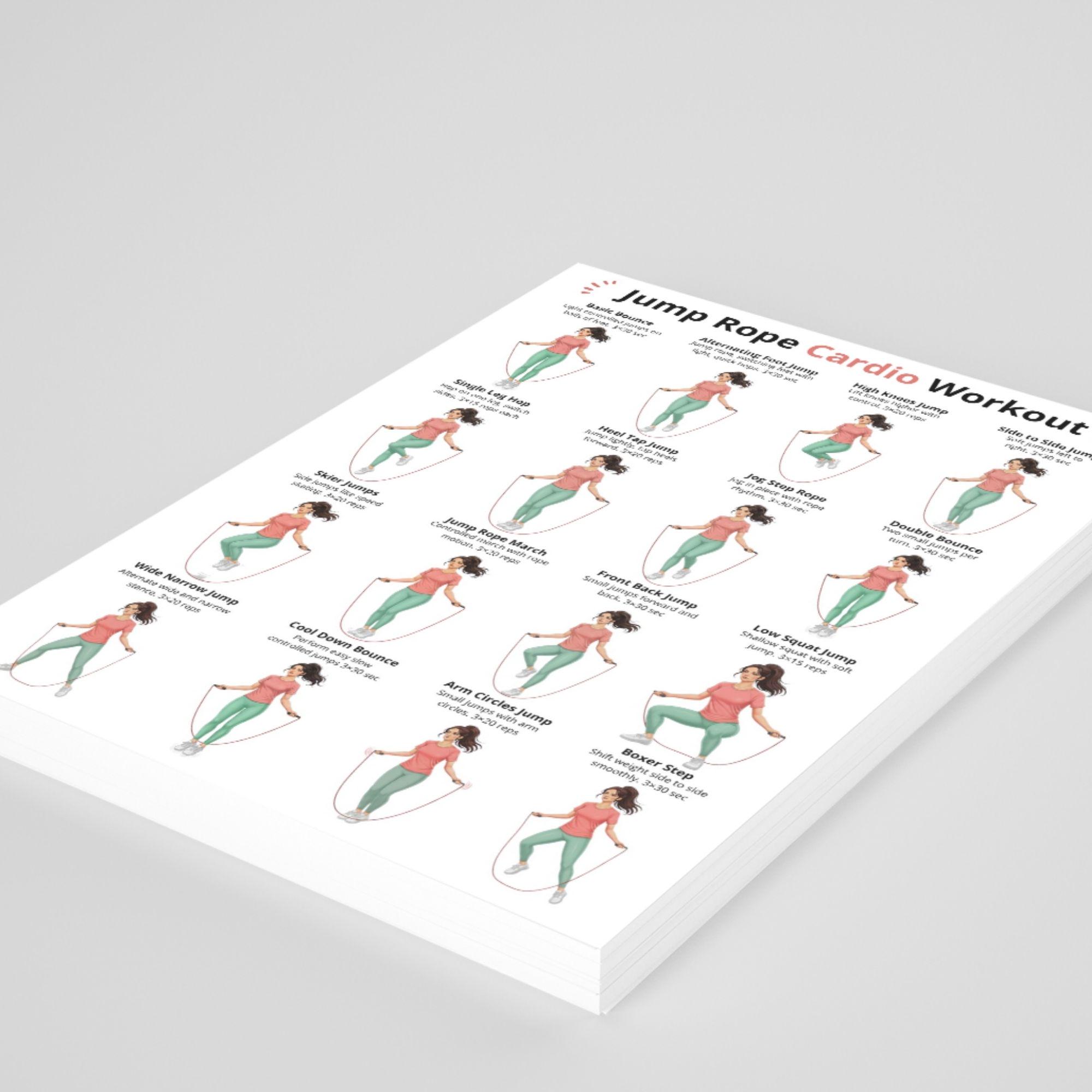 Jump Rope Pdf Jump Rope Cardio Workout, Jump Rope Exercises at Home Printable PDF ...