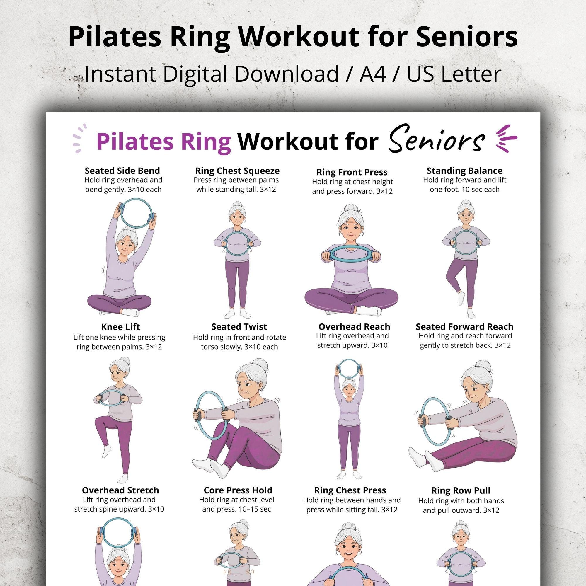 Flexies Pilates Bar Workout Cards - 58 Oefenkaarten met Pilates Stick Trainingshouden, Instructies & Ademhalingstips | Gratis ring en droog uitwisbare marker om uw aangepaste workoutplanner-grafiek te