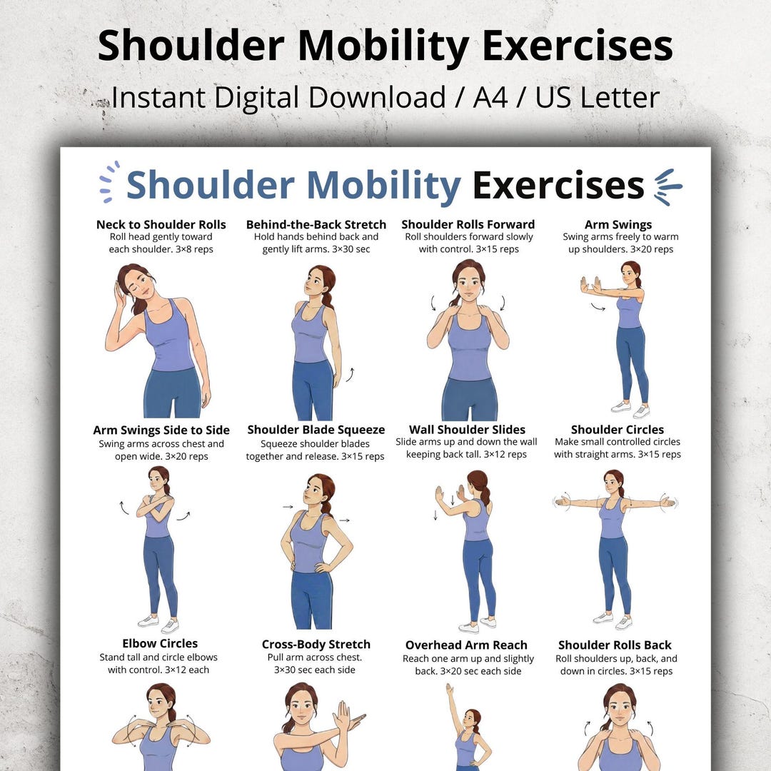 Shoulder Exercises Printable Posture Arm Exercises At Home Upper 