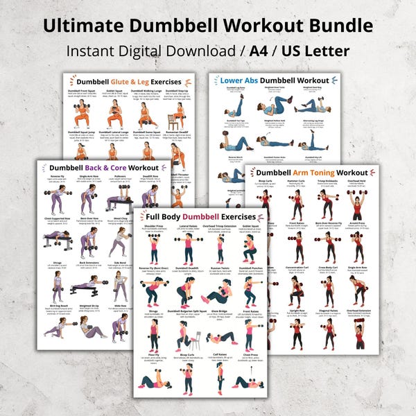 Leg Workout Plan.pdf Back Workout at Home - Etsy UK