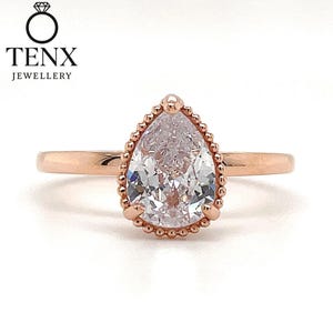 2.00 CT Pear Shape Moissanite Engagement Ring, Diamond Solitaire Wedding Ring, 14K Solid Gold Ring, Moissanite Bridal Promise Ring For Women